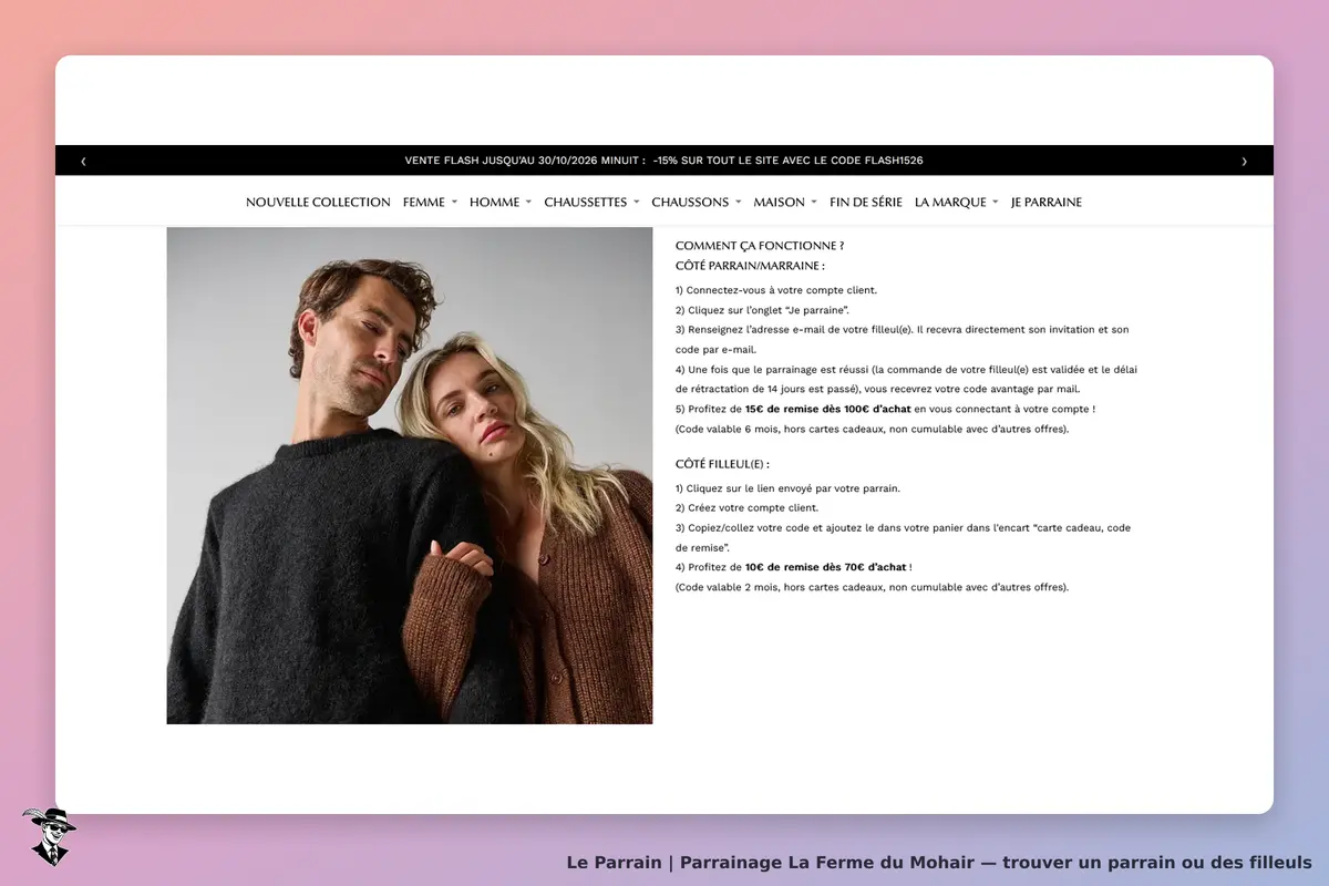 Page parrainage de La Ferme du Mohair