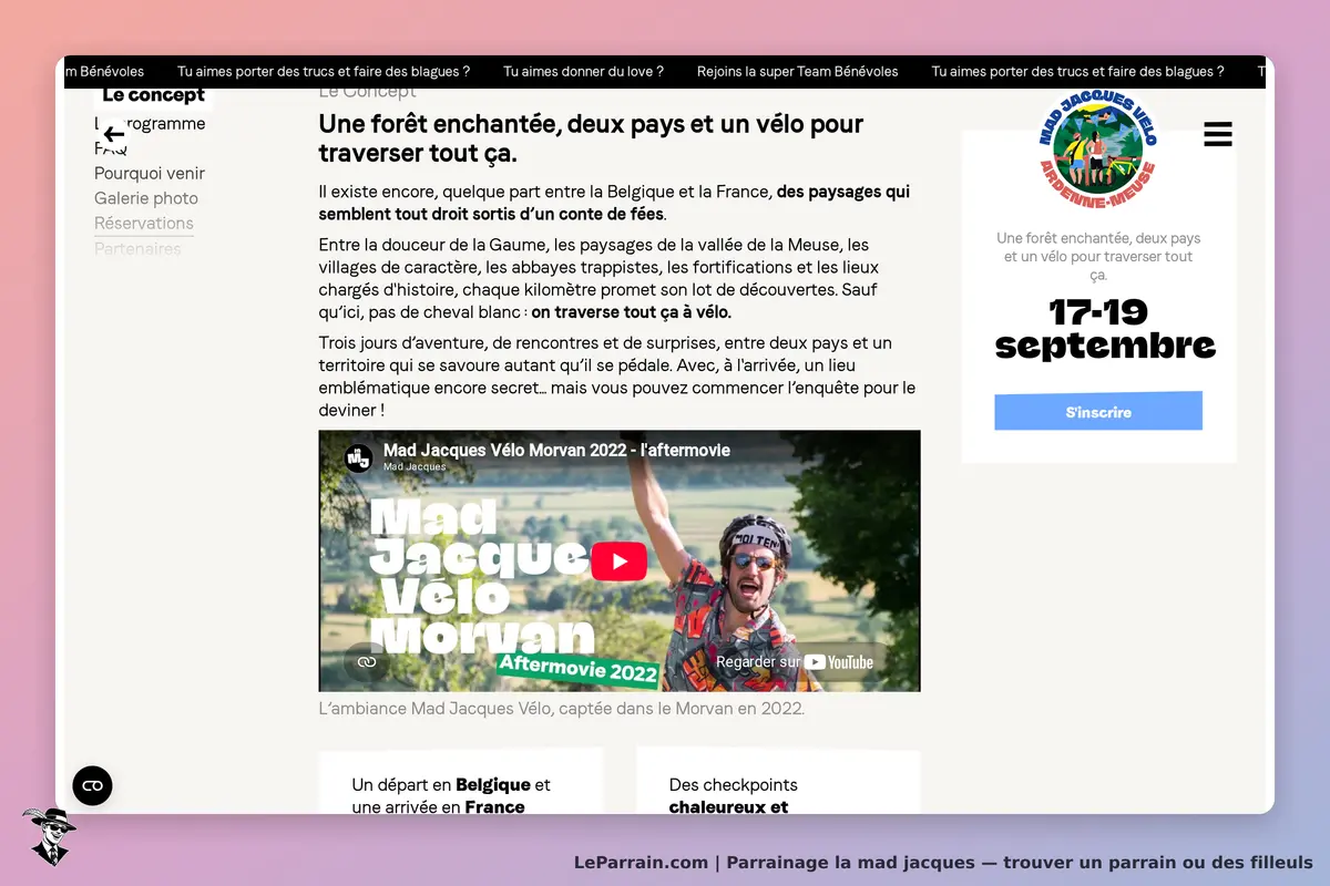 la mad jacques : présentation du concept et vidéo de l'événement Mad Jacques Vélo Morvan 2022
