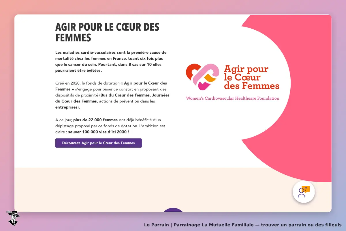 La Mutuelle Familiale : présentation du fonds "Agir pour le Cœur des Femmes" et son logo