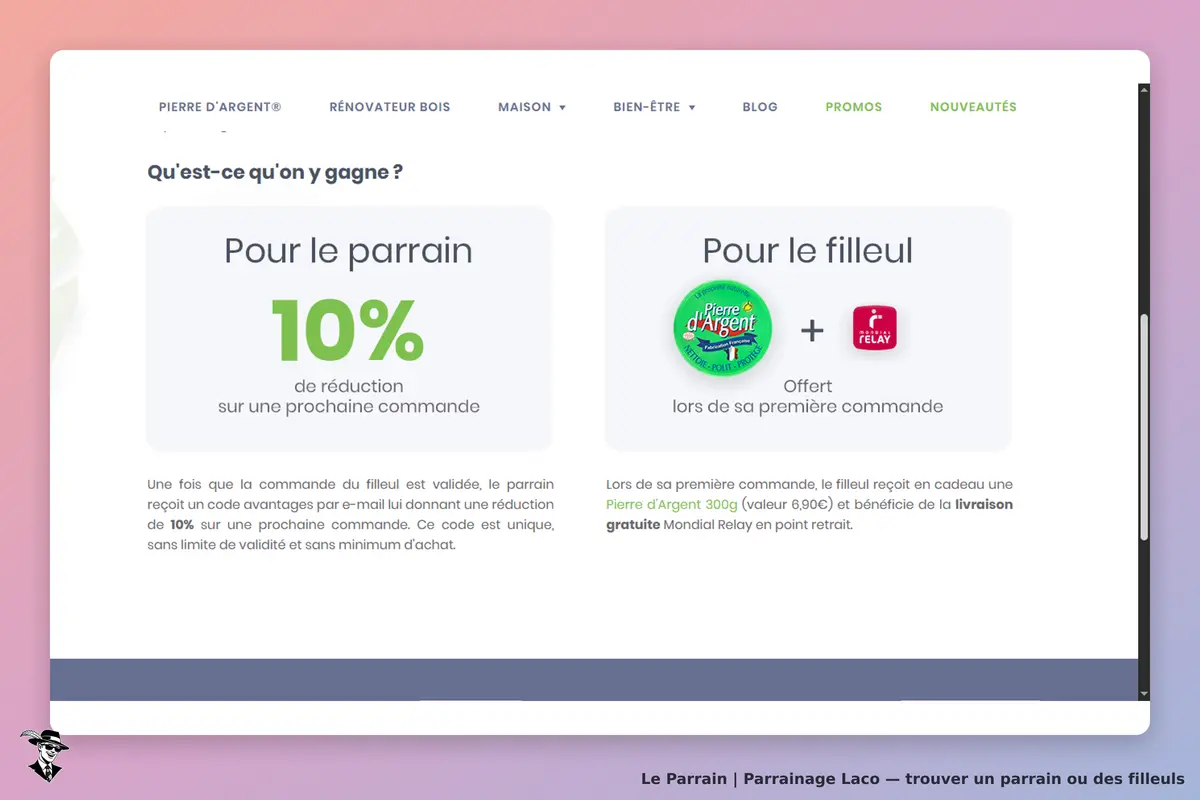 Laco : section sur les avantages du parrainage pour le parrain et le filleul