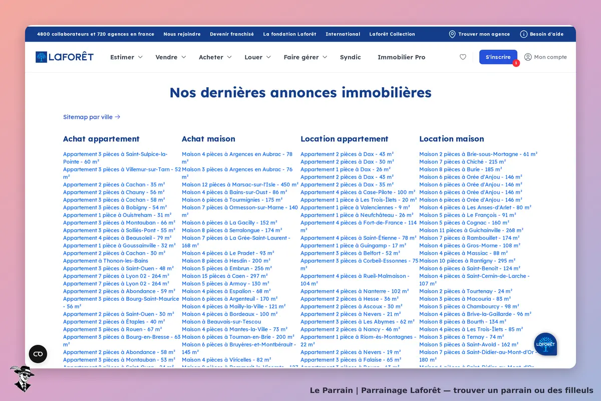 LAFORÊT : liste des annonces immobilières pour achat et location d'appartements et maisons