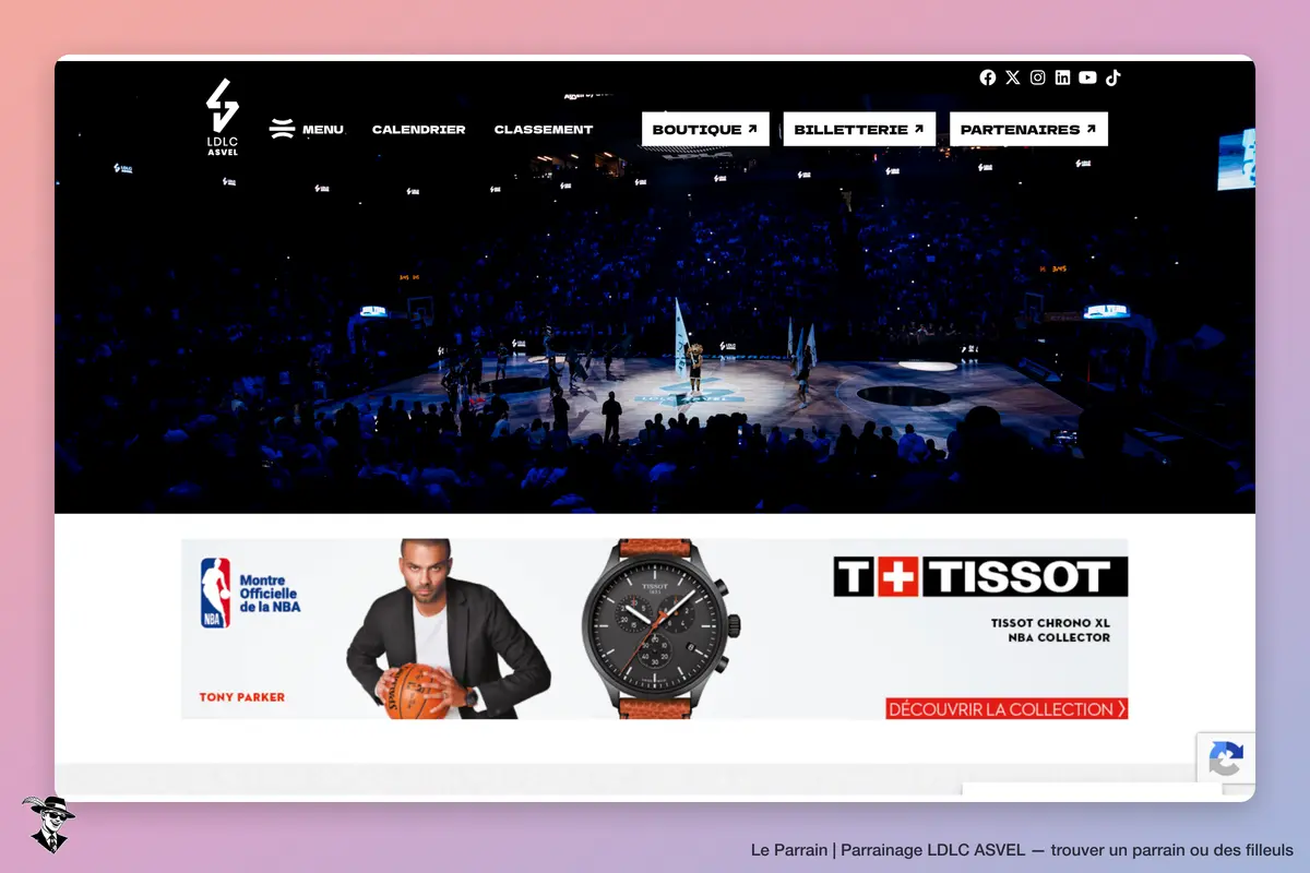 Page d'accueil de LDLC ASVEL