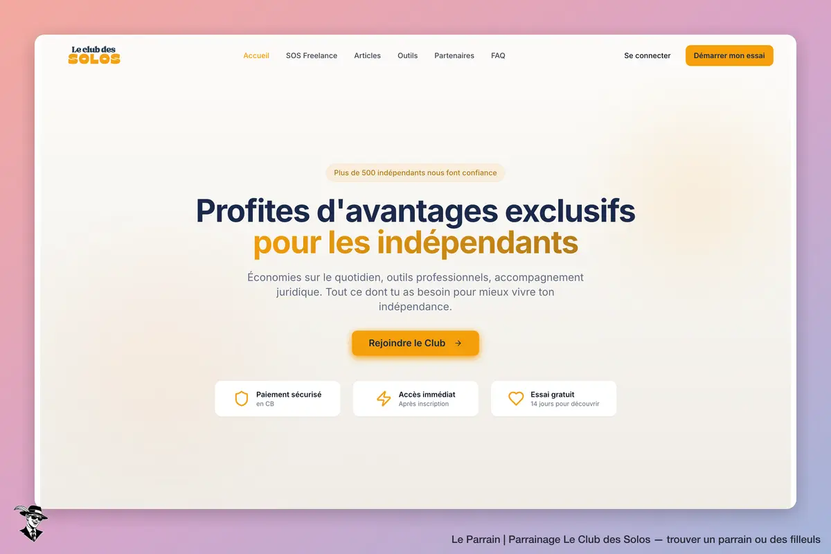 Page d'accueil de Le Club des Solos