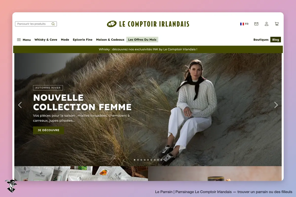 Page d'accueil de Le Comptoir Irlandais