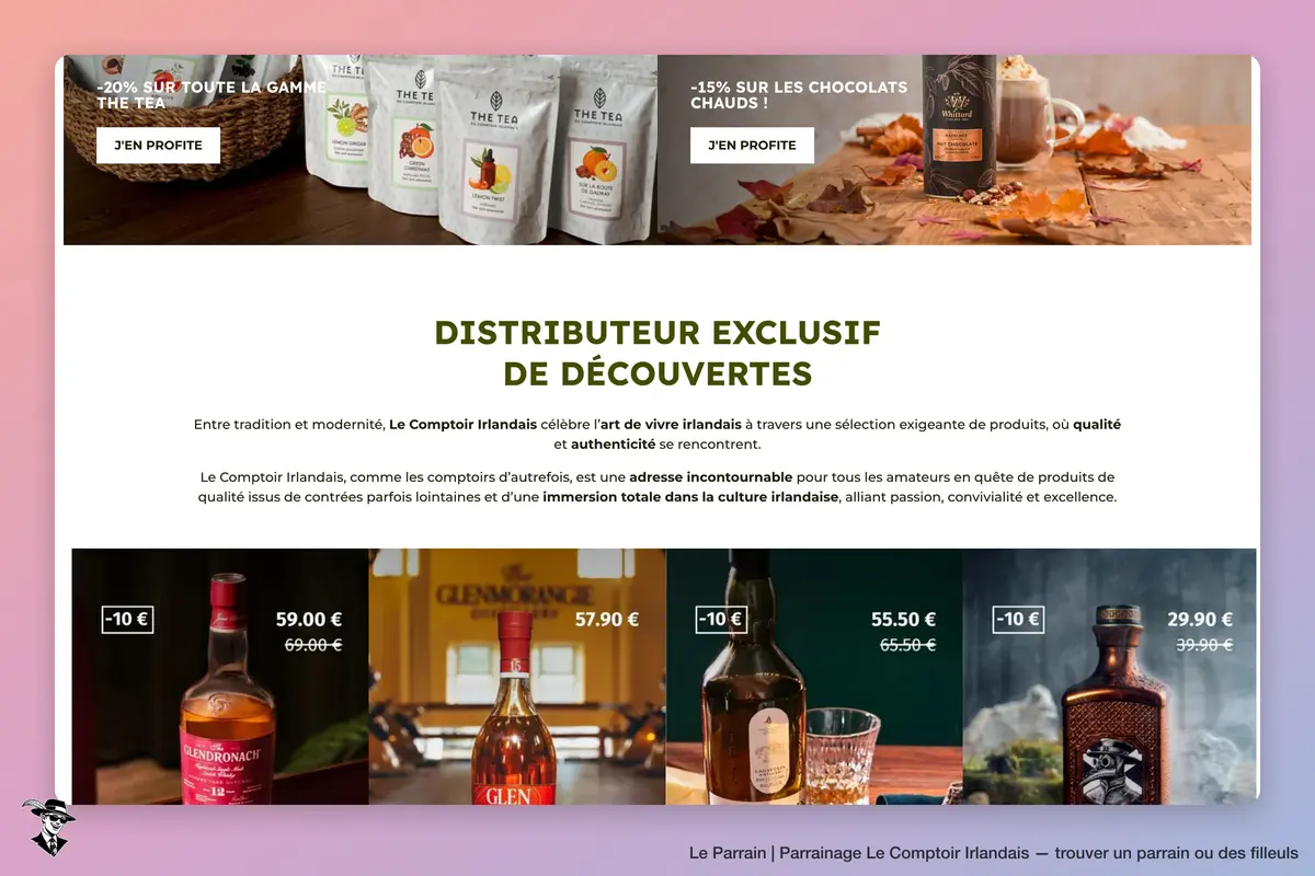 Capture d'écran de Le Comptoir Irlandais