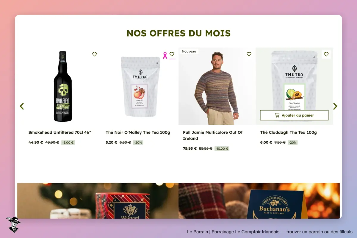 Capture d'écran de Le Comptoir Irlandais