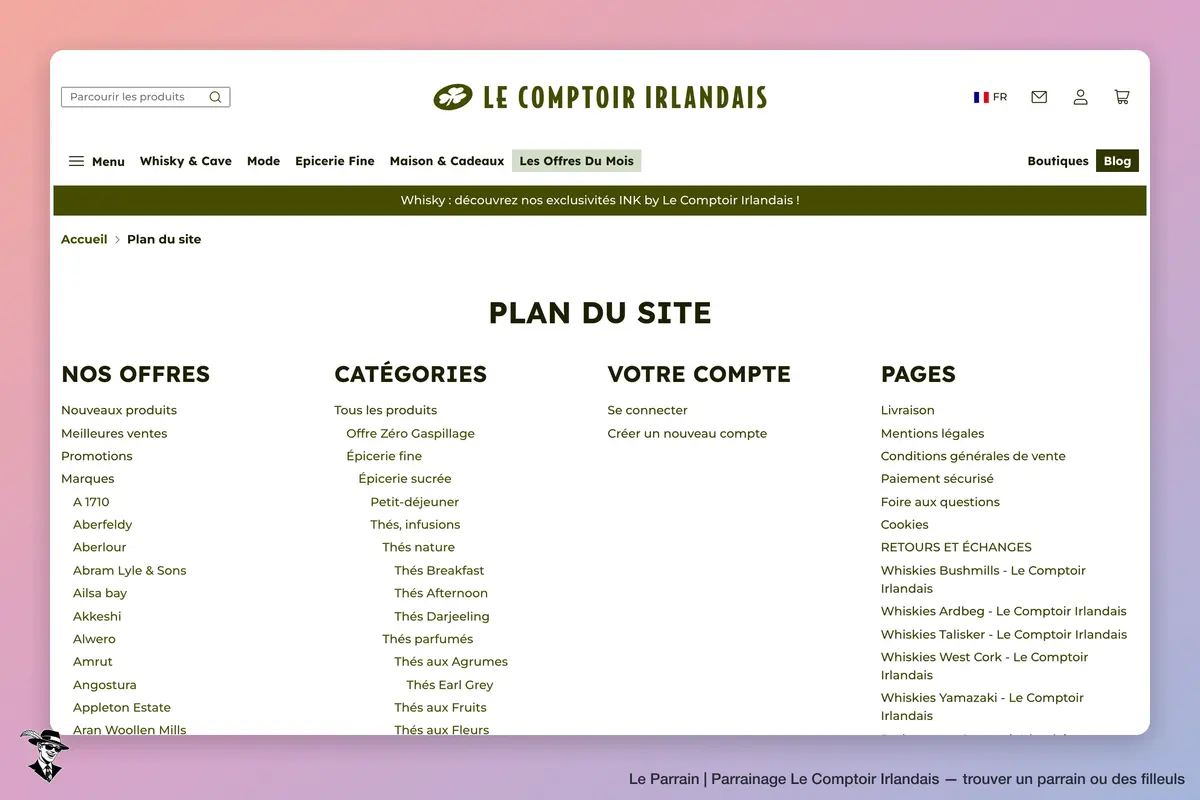 Capture d'écran de Le Comptoir Irlandais