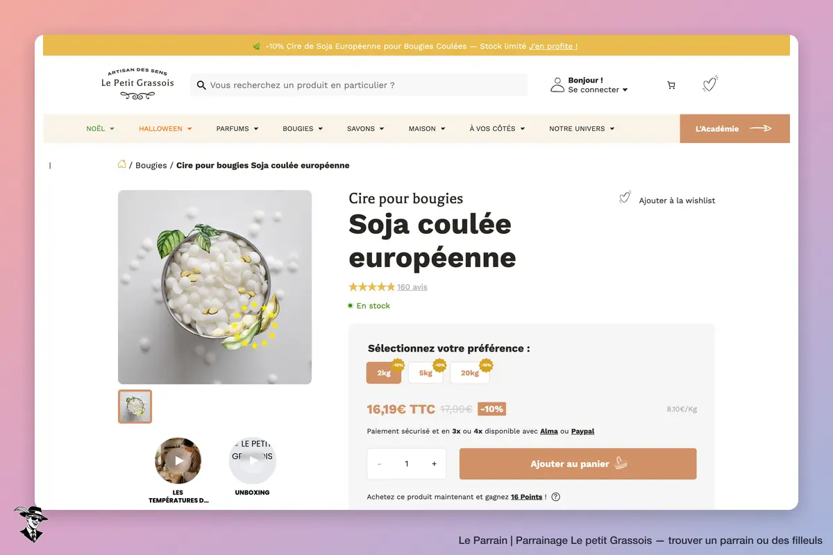 Page produit de Le petit Grassois