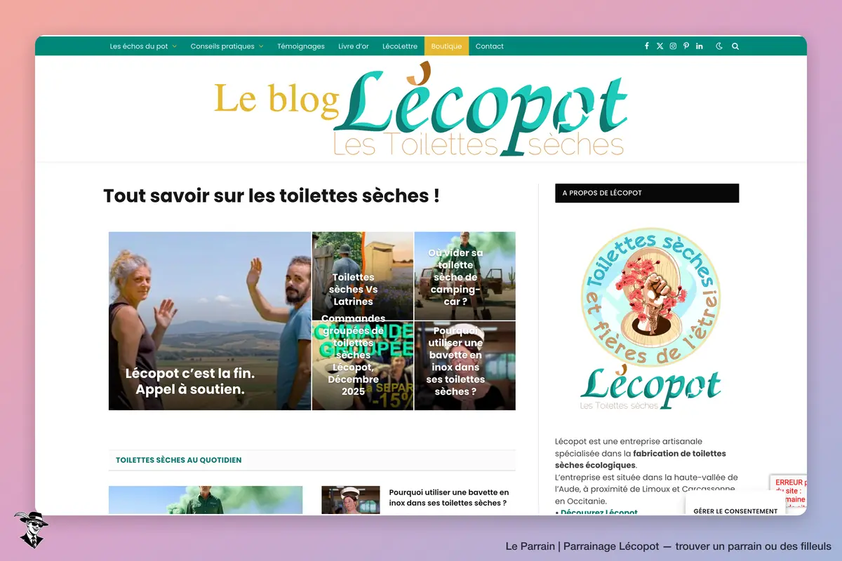 Page d'accueil de Lécopot