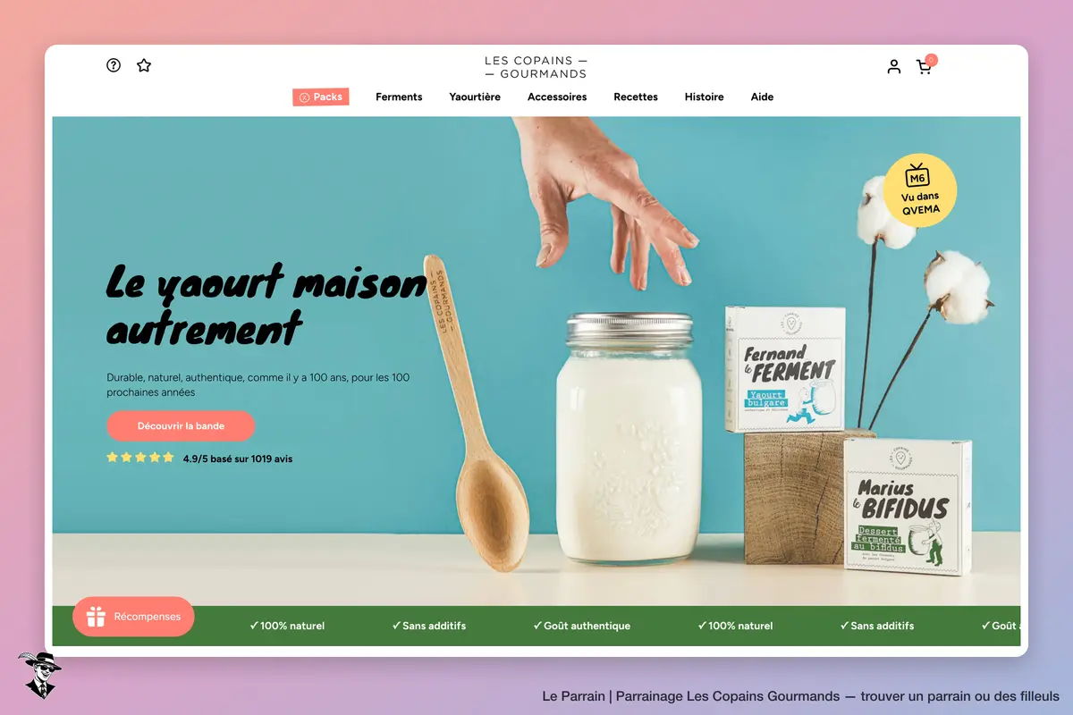 Page d'accueil de Les Copains Gourmands