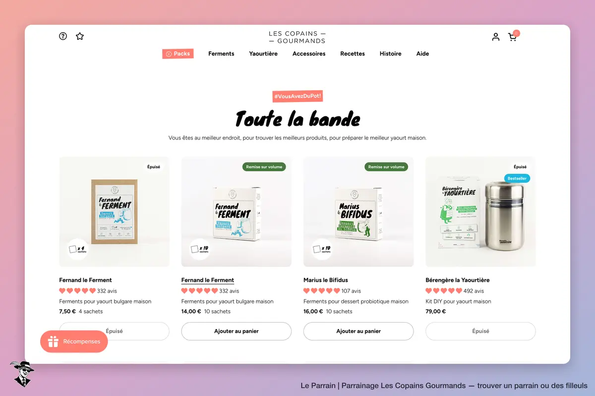 Page catégorie de Les Copains Gourmands