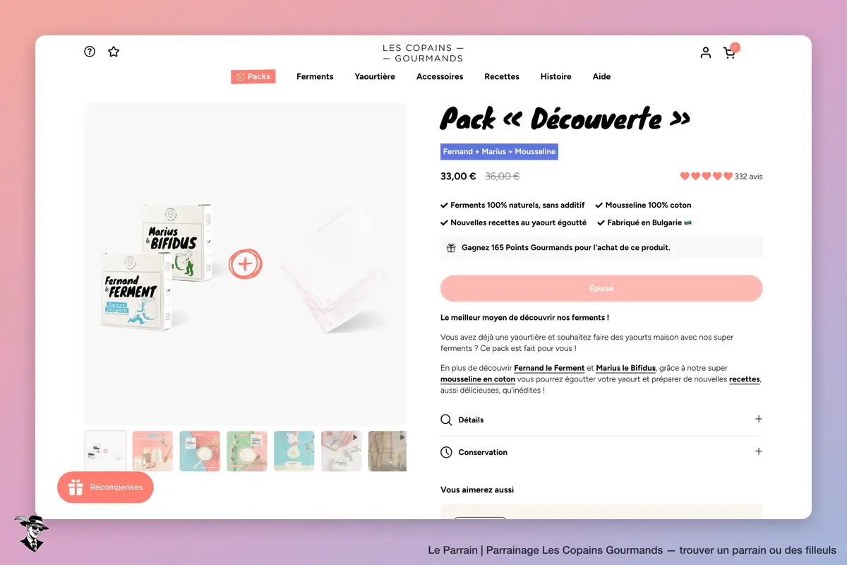 Page produit de Les Copains Gourmands