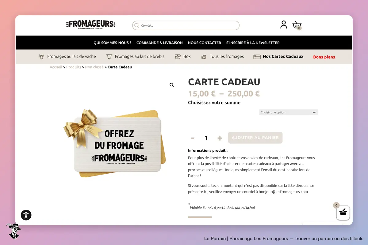 Page produit de Les Fromageurs