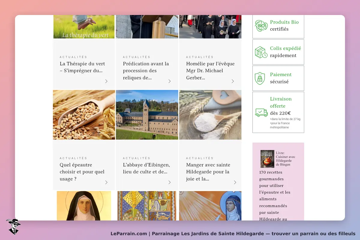 Les Jardins de Sainte Hildegarde : actualités et produits bio sur la page d'accueil du site