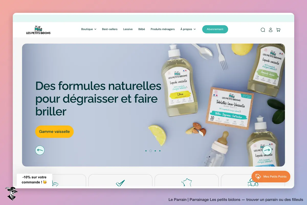 Page d'accueil de Les petits bidons