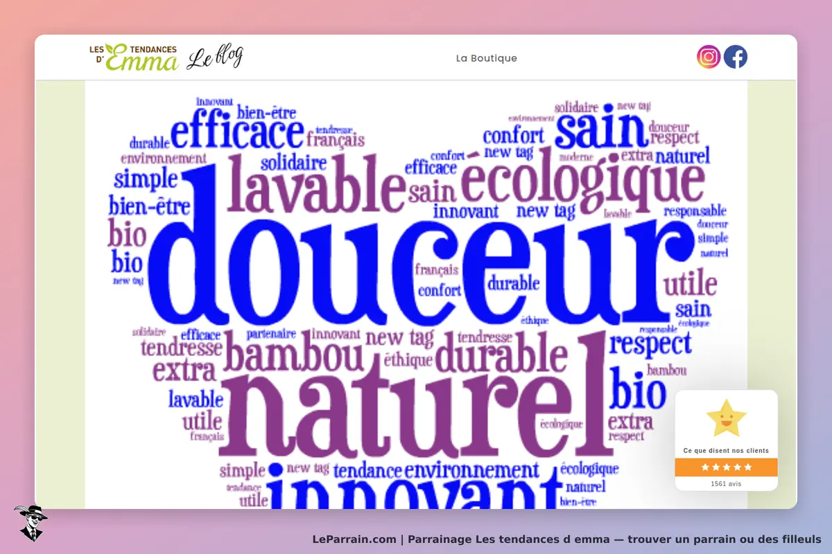 Les tendances d emma : les tendances d'Emma : nuage de mots évoquant des valeurs écologiques et de