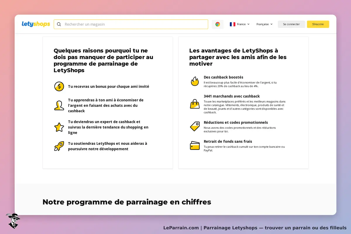 Letyshops : raisons de participer au programme de parrainage et avantages affichés