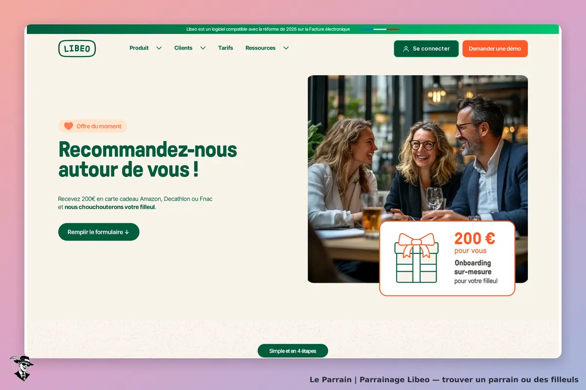 Page parrainage de Libeo