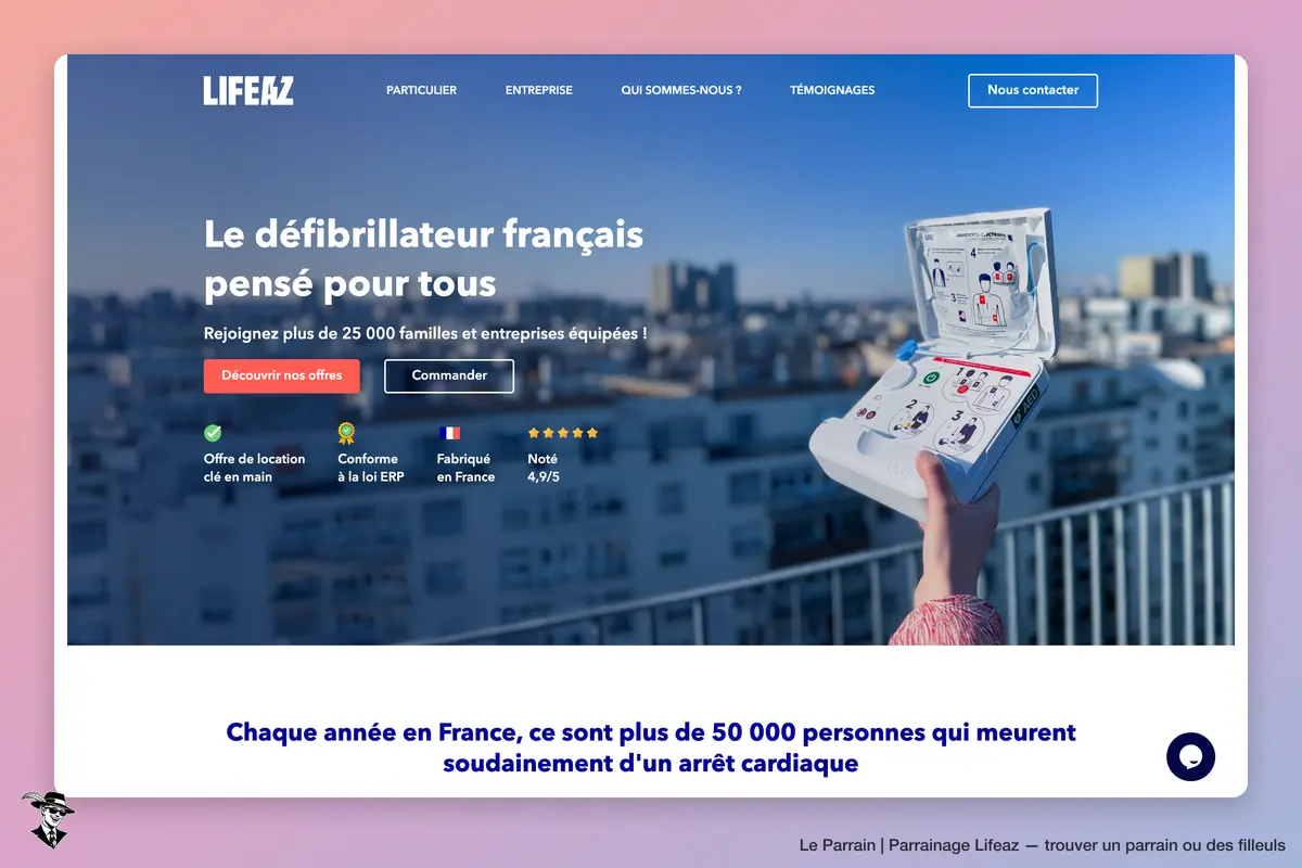 Page d'accueil de Lifeaz