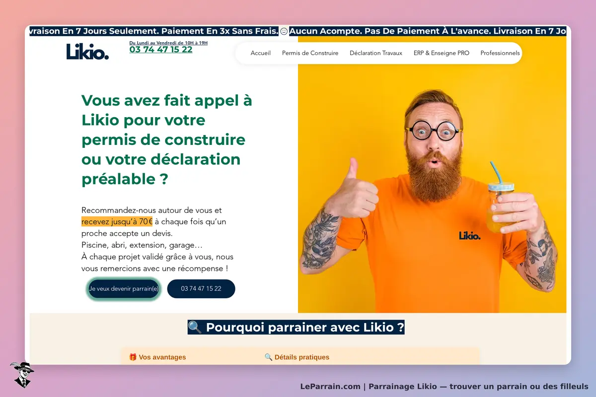 Homme barbu avec lunettes, brandissant un verre et un pouce levé sur fond jaune.