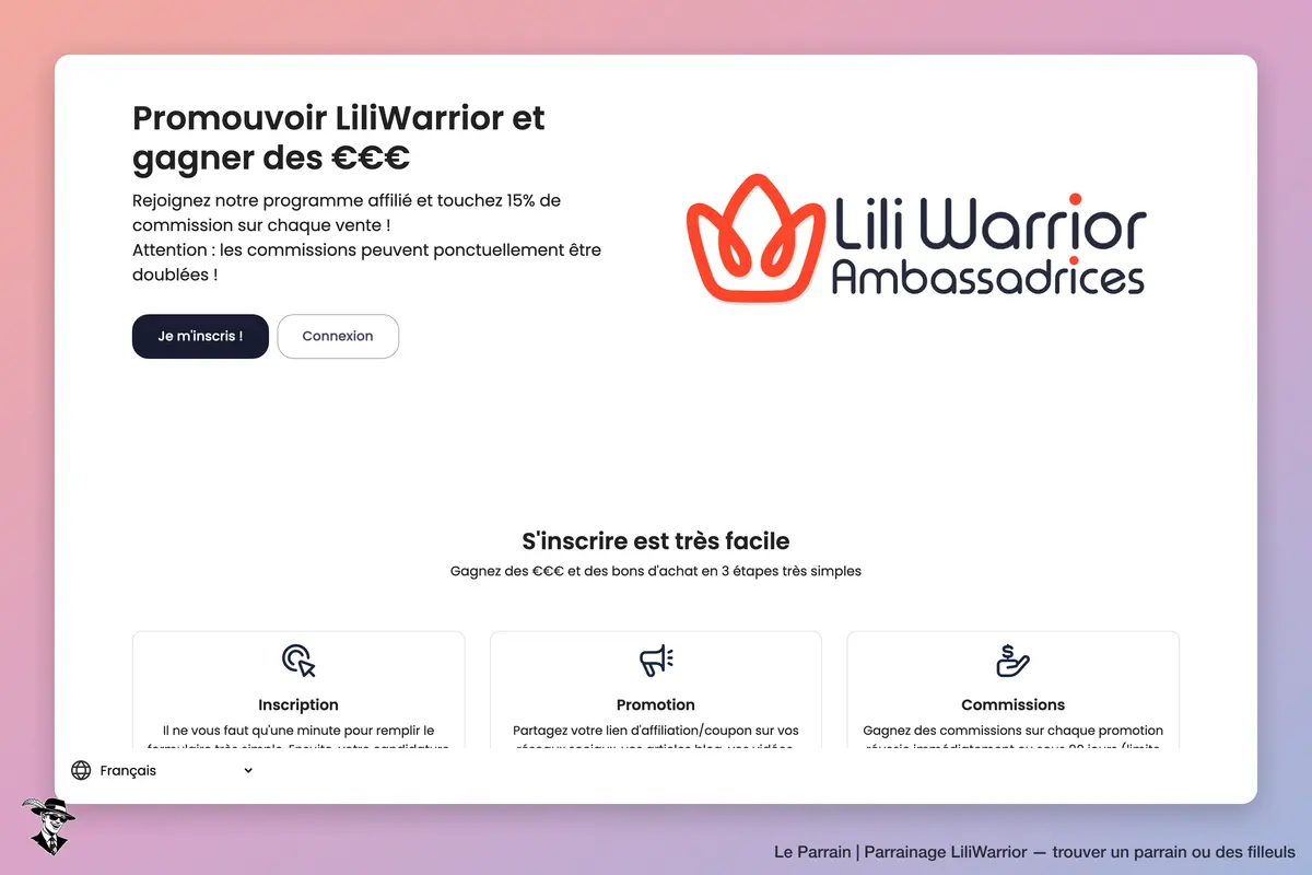 Page d'accueil de LiliWarrior
