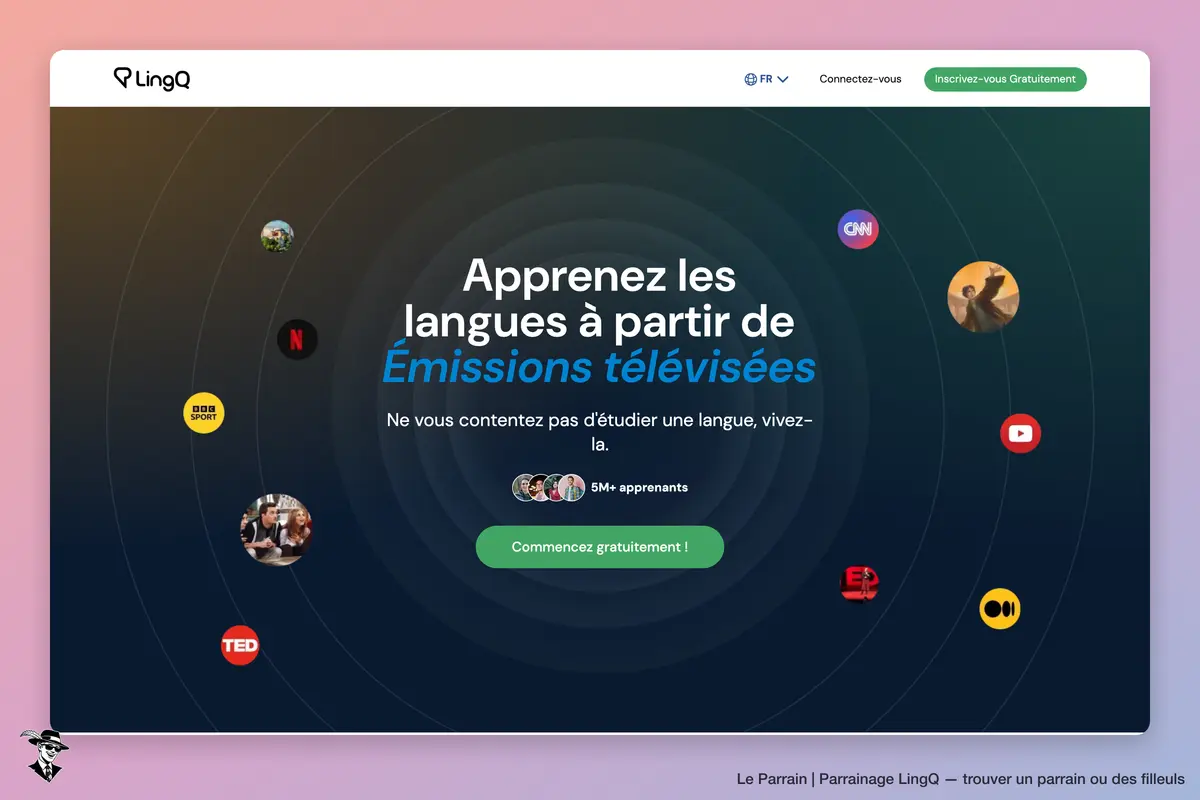 Page d'accueil de LingQ