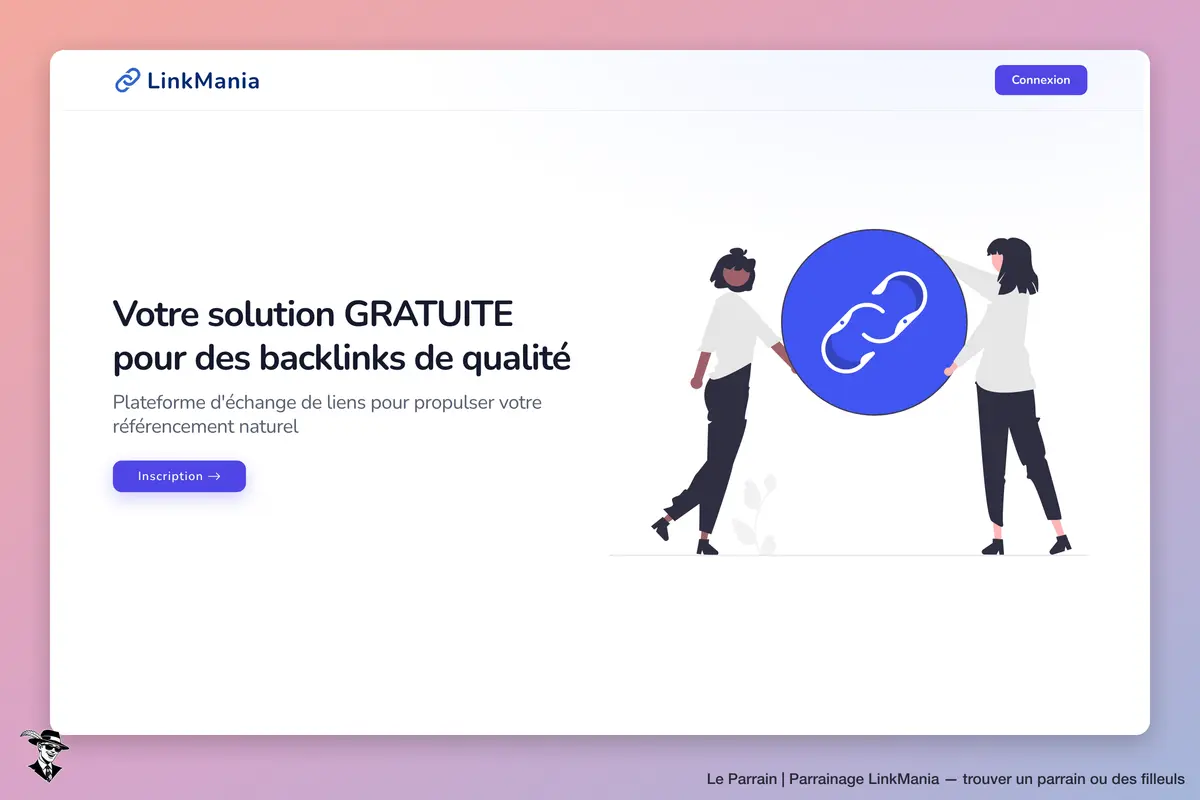 Page d'accueil de LinkMania