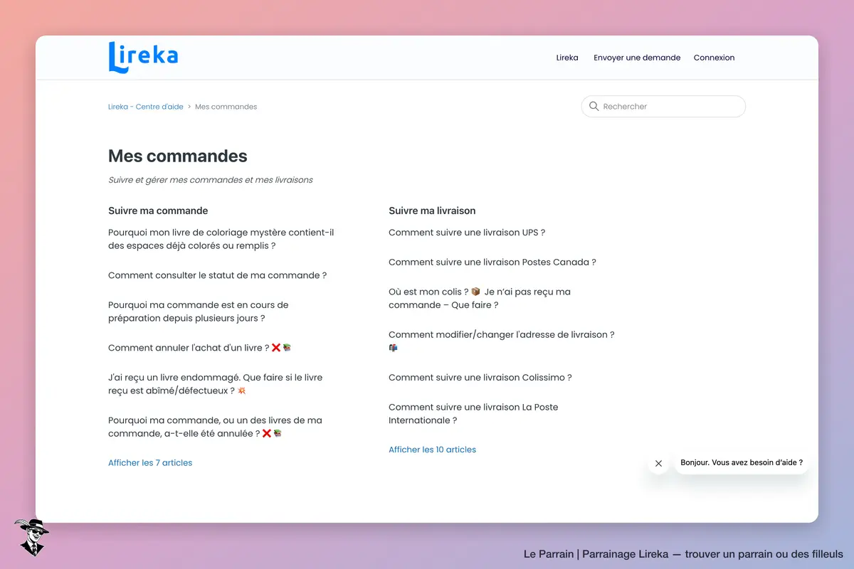Page catégorie de Lireka