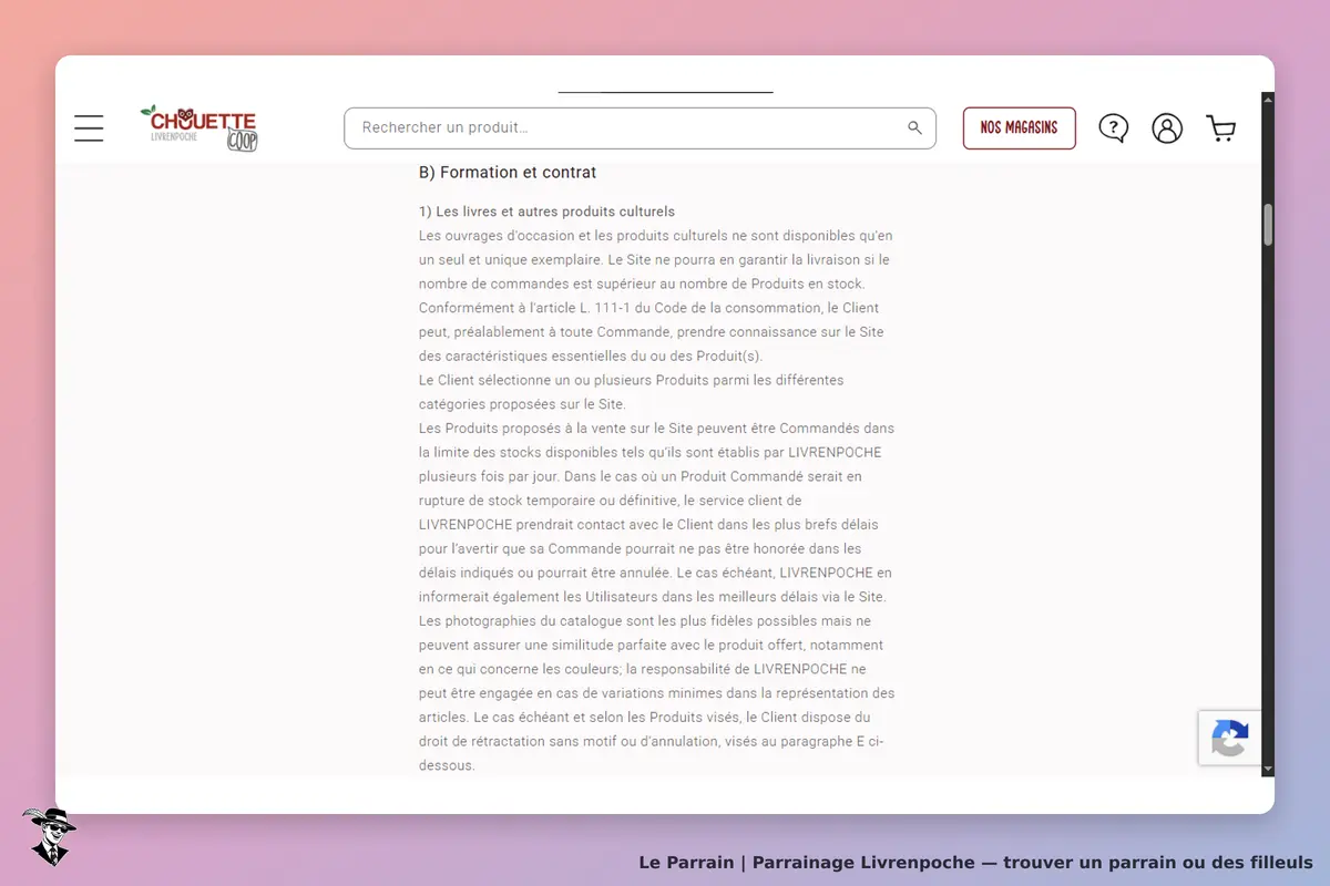 Livrenpoche : texte des conditions de vente et informations sur les produits culturels