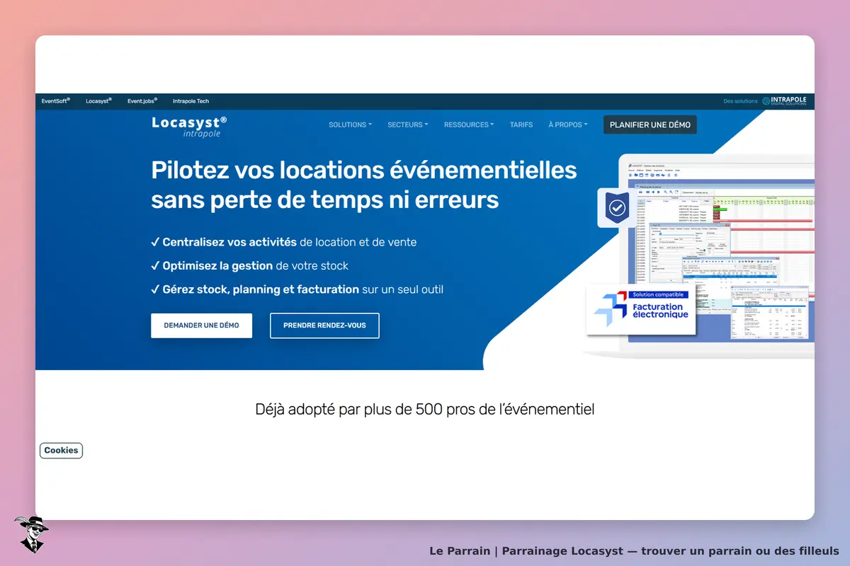 Page d'accueil de Locasyst