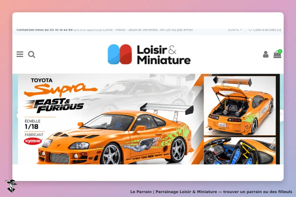 Loisir & Miniature : modèle réduit d'une Toyota Supra orange, échelle 1/18, marque Kyosho