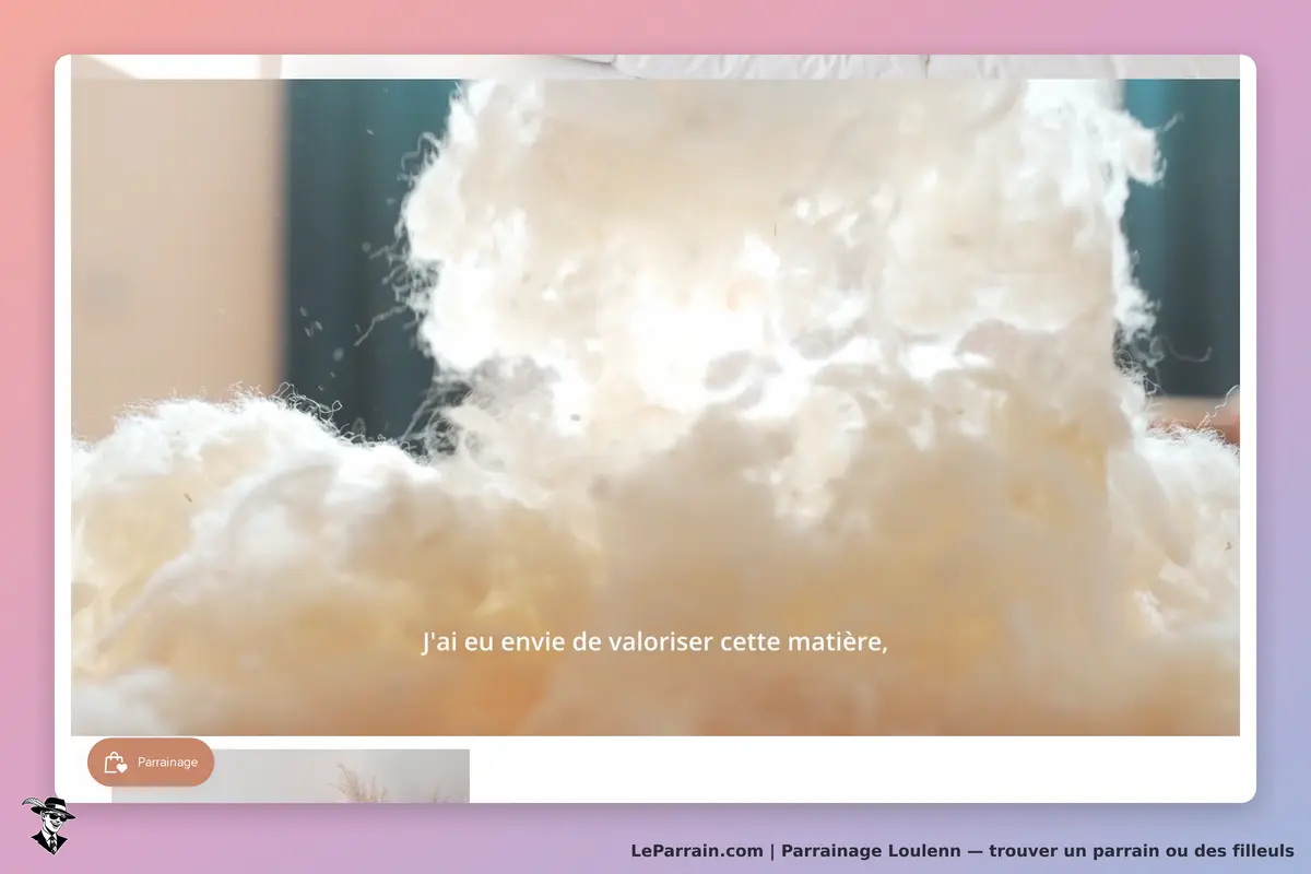 Loulenn : une texture douce et floue, avec un texte sur la valorisation d'une matière
