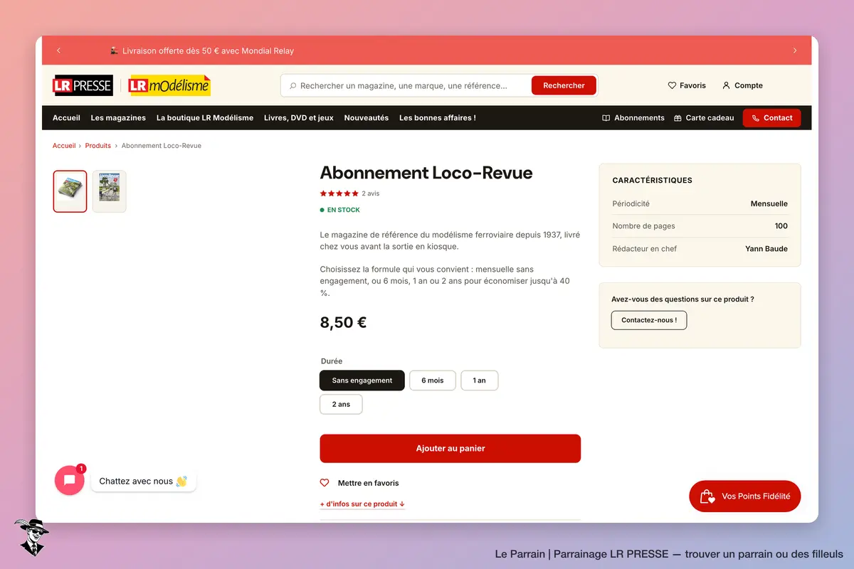 Page produit de LR PRESSE