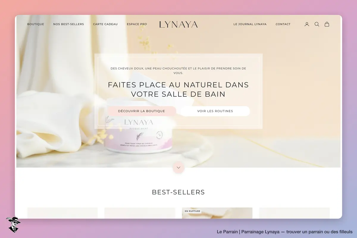 Page d'accueil de Lynaya