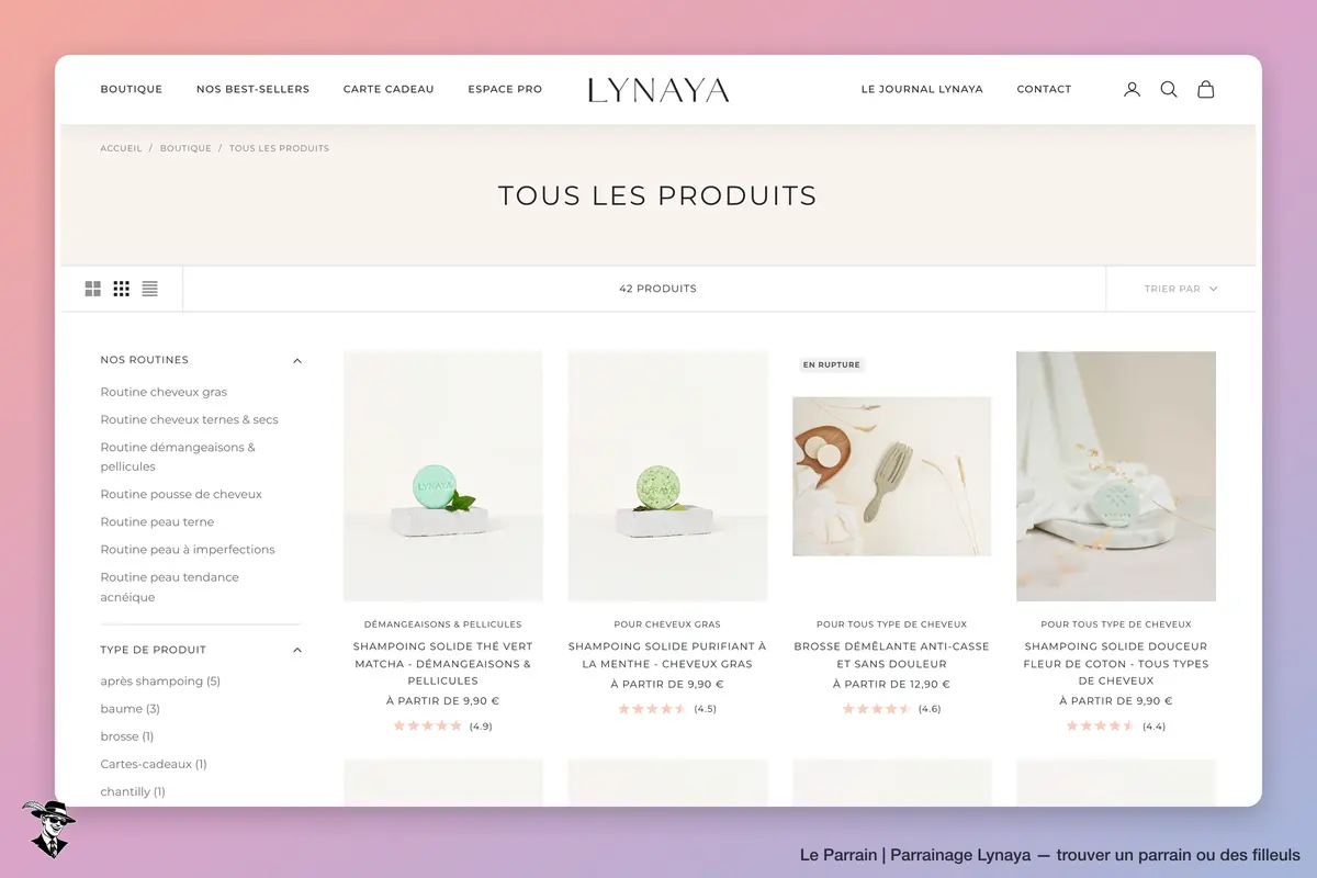 Page catégorie de Lynaya