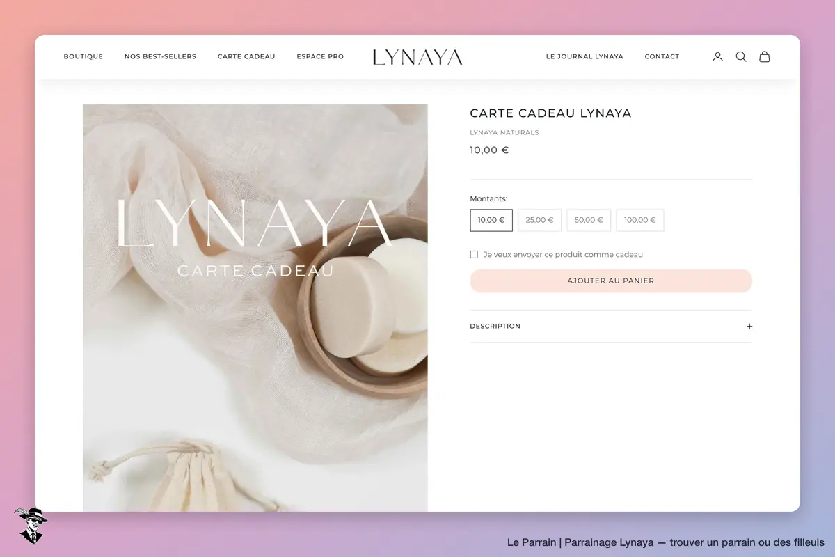 Page produit de Lynaya