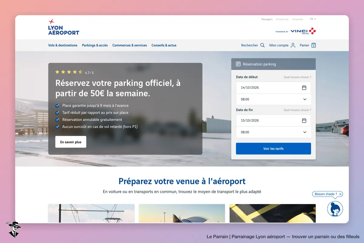 Page d'accueil de Lyon aéroport
