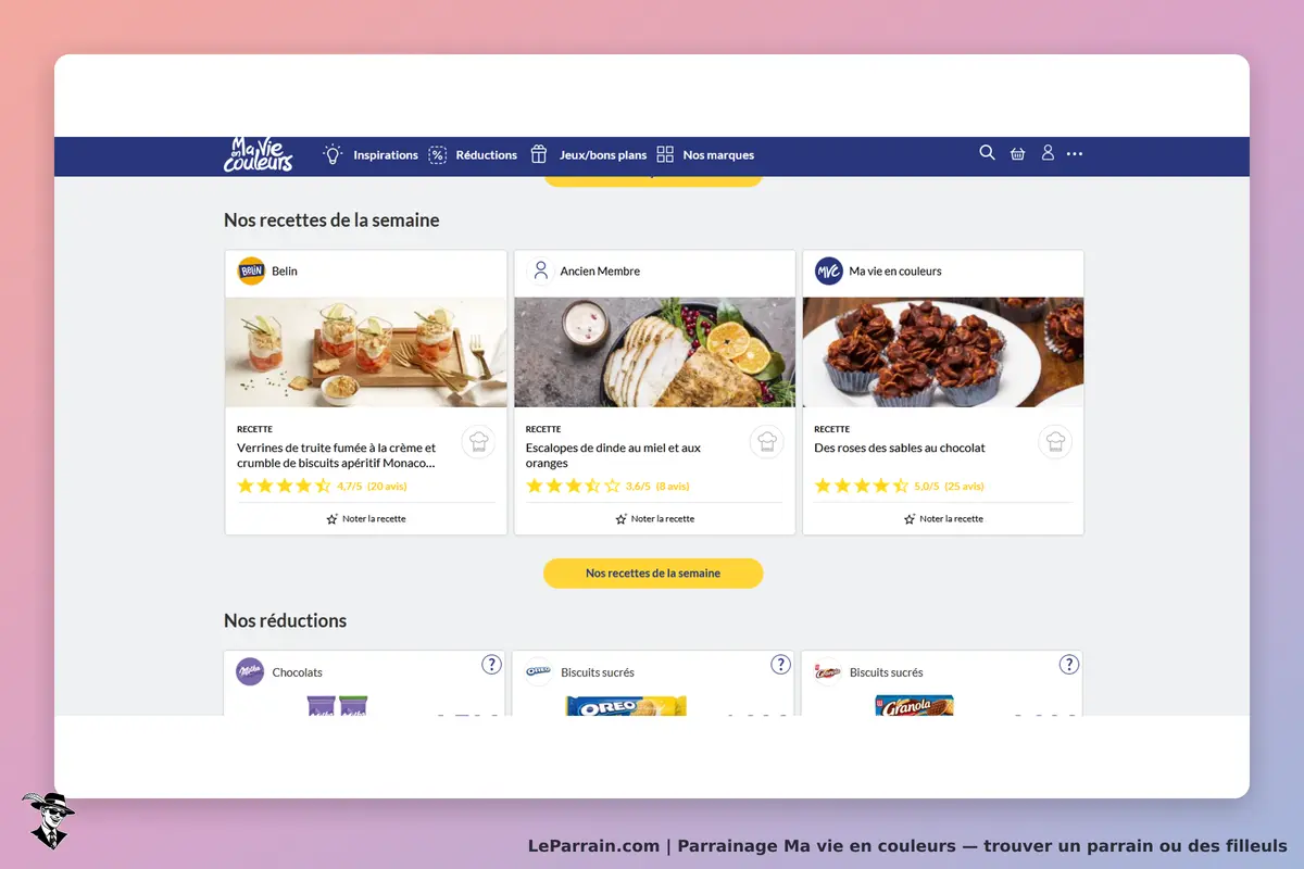 Ma vie en couleurs : recettes de la semaine avec images et évaluations de plats variés