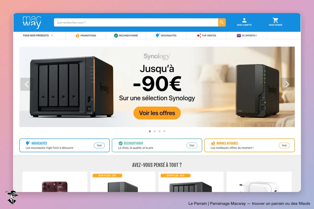 Page d'accueil de Macway