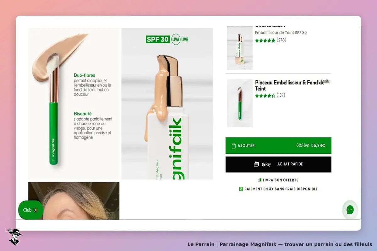 Magnifaïk : présentation d'un pinceau et d'un embellisseur de teint avec description