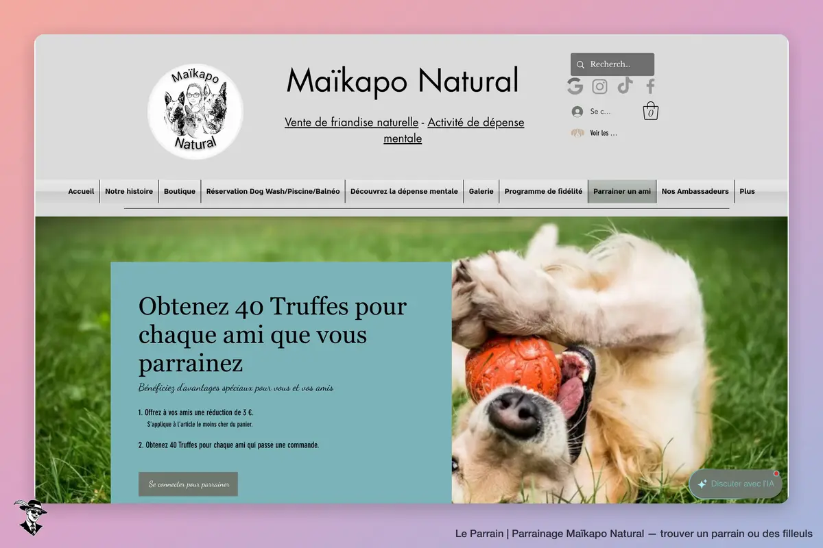 Page parrainage de Maïkapo Natural