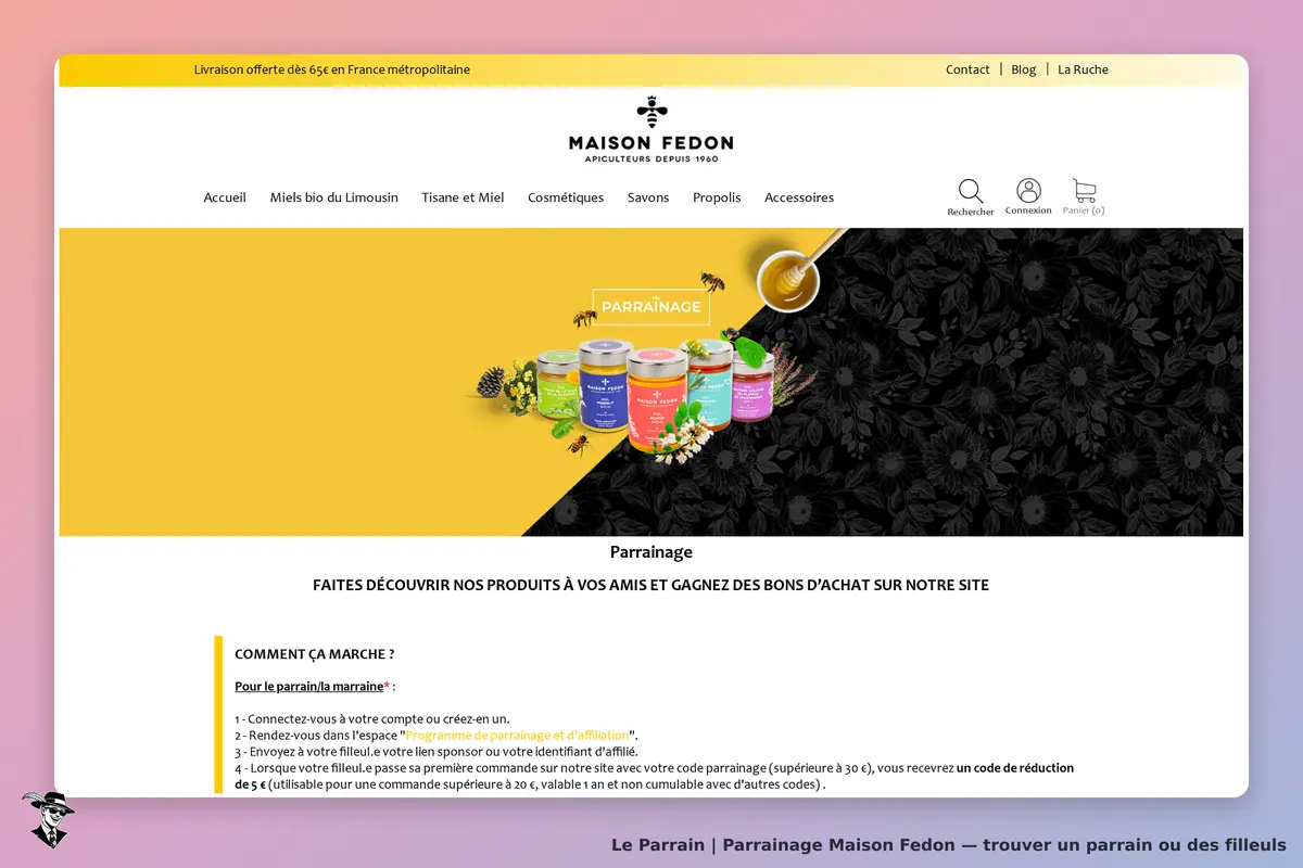 Page parrainage de Maison Fedon