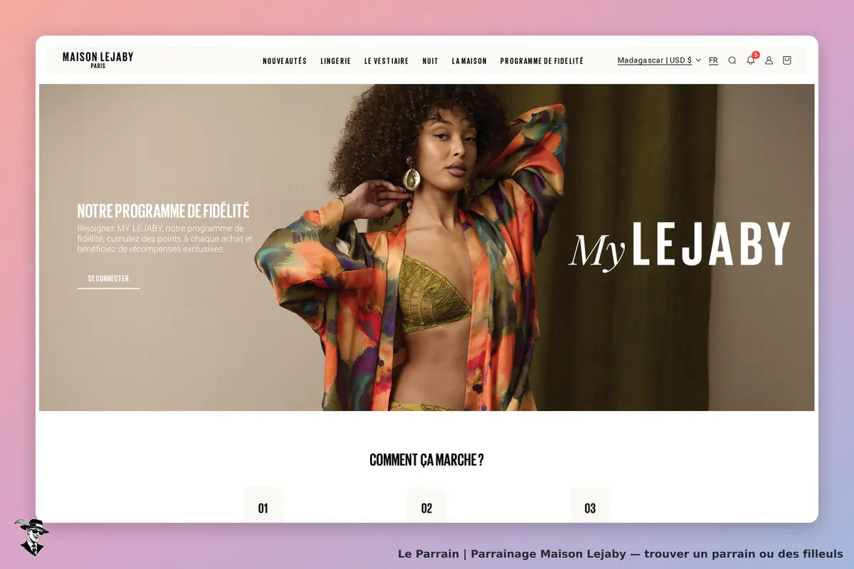 Page parrainage de Maison Lejaby