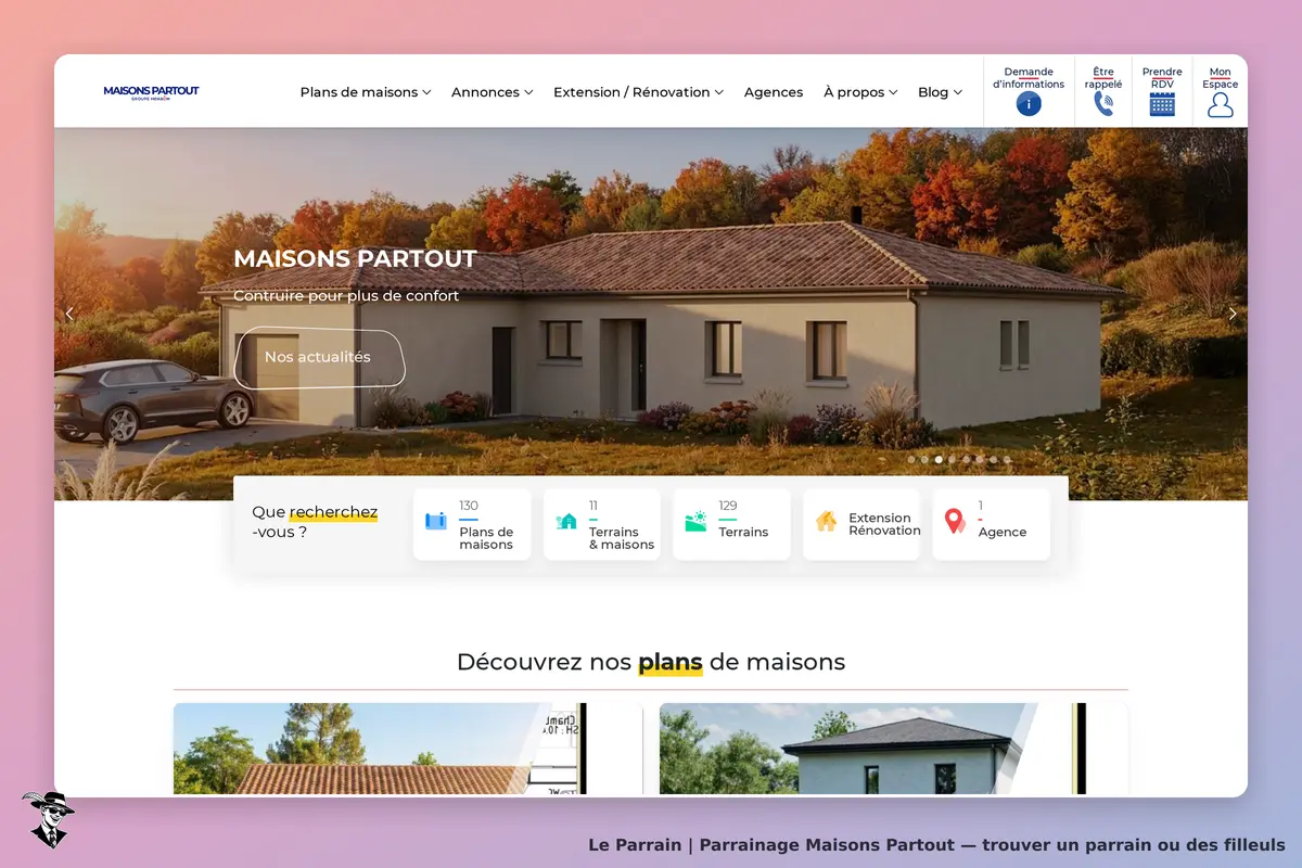 Page d'accueil de Maisons Partout