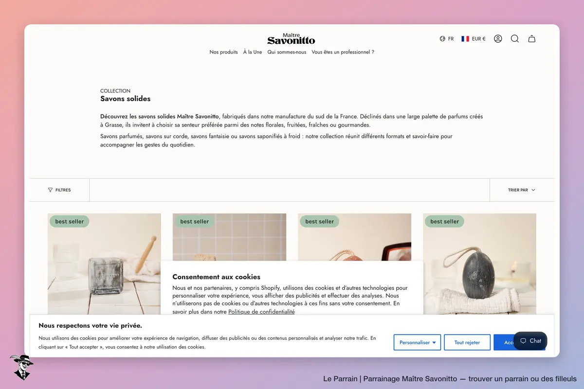 Page catégorie de Maître Savonitto