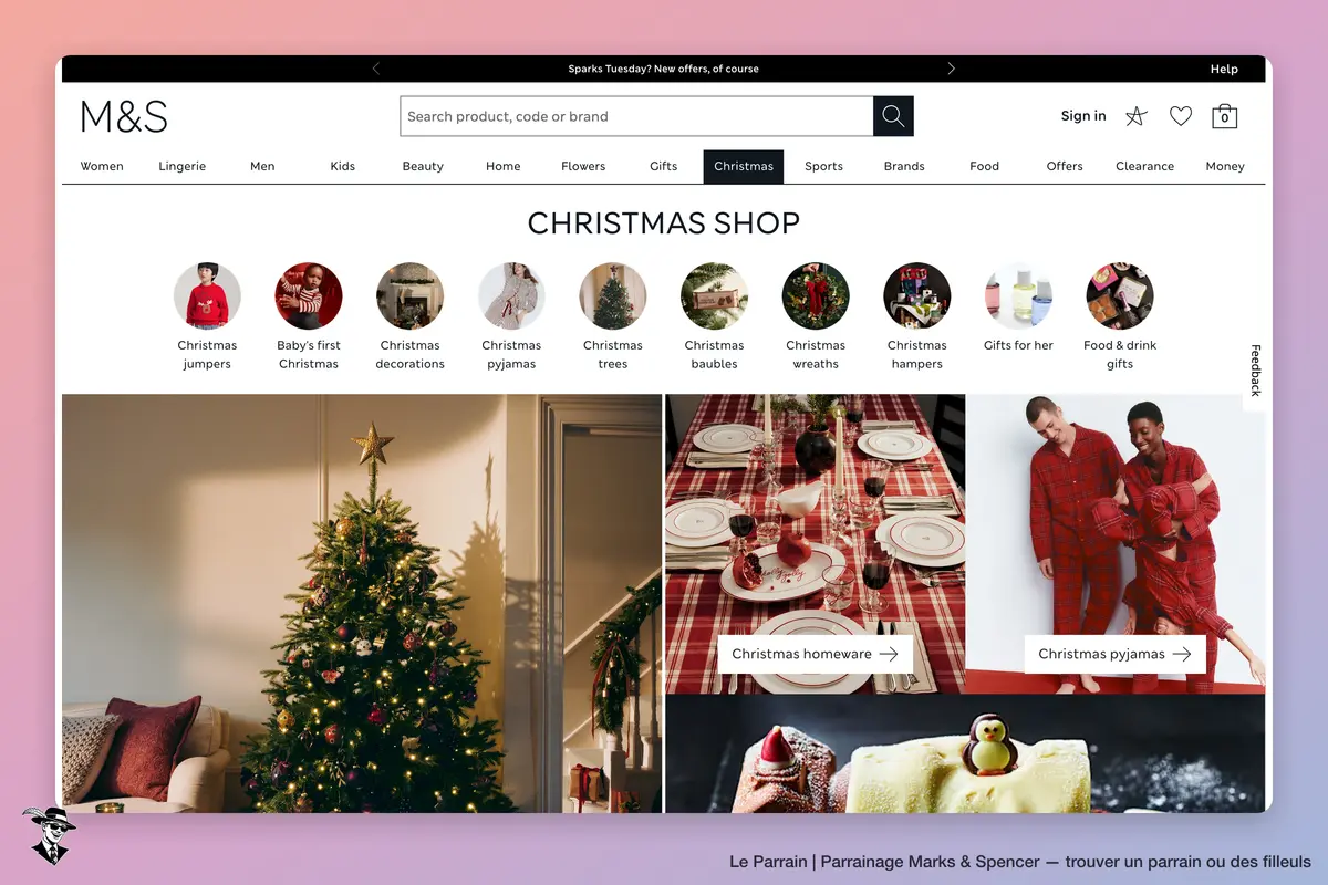 Page catégorie de Marks & Spencer