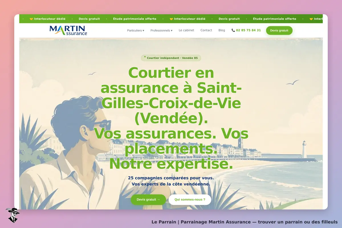 Page d'accueil de Martin Assurance