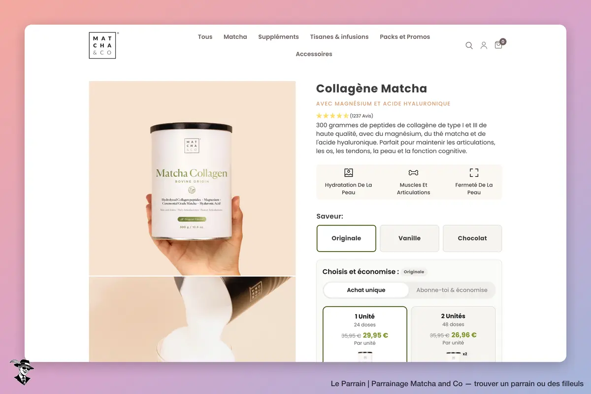 Page produit de Matcha and Co