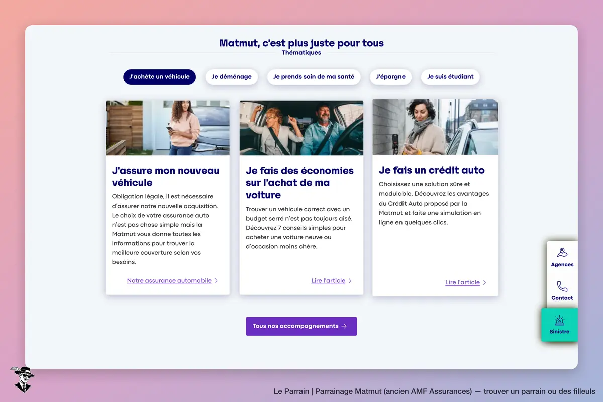 Capture d'écran de Matmut (ancien AMF Assurances)