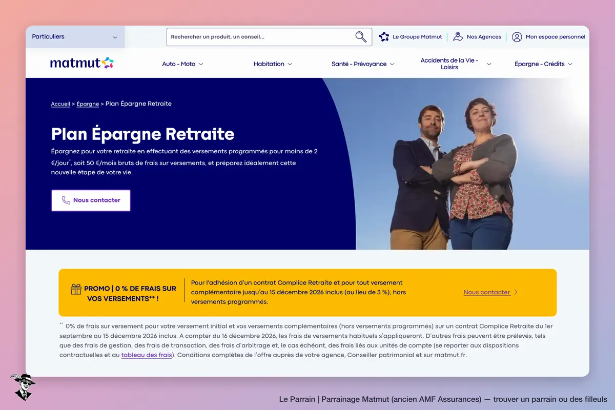 Capture d'écran de Matmut (ancien AMF Assurances)
